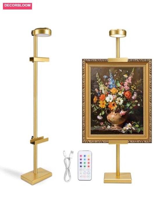 Other - Adjustable Tabletop Easel Stand with Rechargeable 13RGB Light